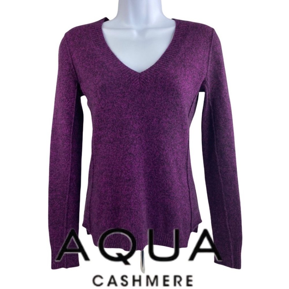 Dark Purple 100% Cashmere V-Neck Sweater size XS